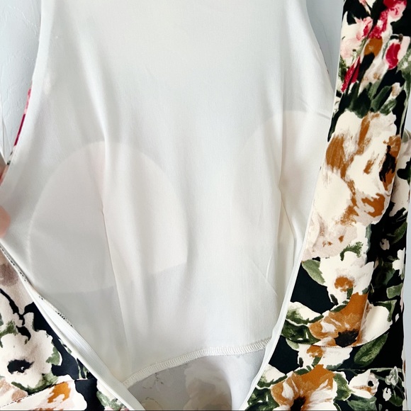 Black, Red and Cream Floral Halter A-Line Dress - Picture 10 of 15